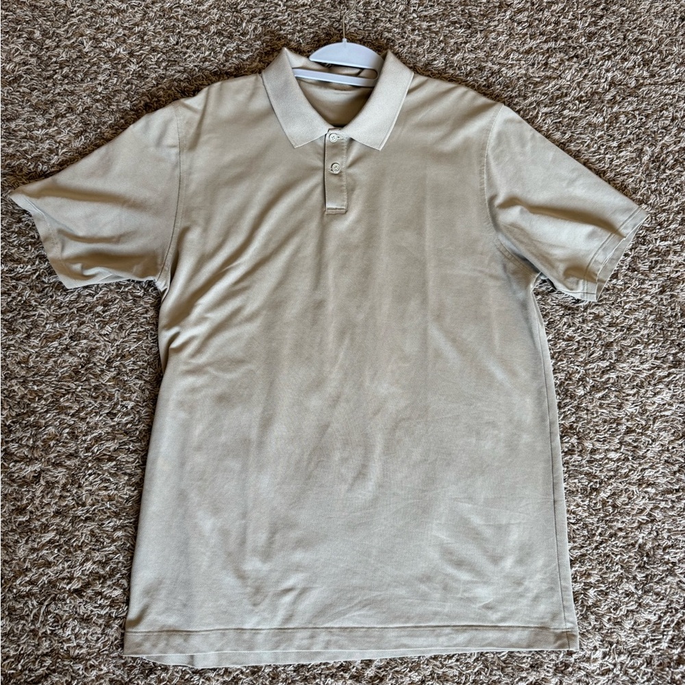 Lululemon Pique Classic-Fit Short-Sleeve Polo Shirt - Size Large - Tan